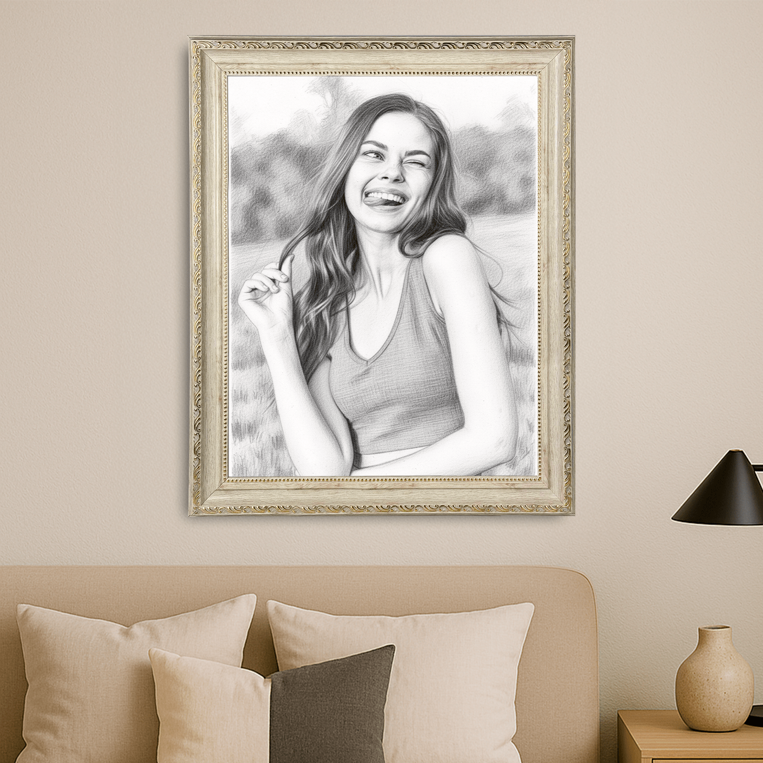 Szkic kobiety - portret na płótnie dla niej - Emmygift.pl