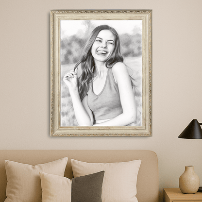 Szkic kobiety - portret na płótnie dla niej - Emmygift.pl