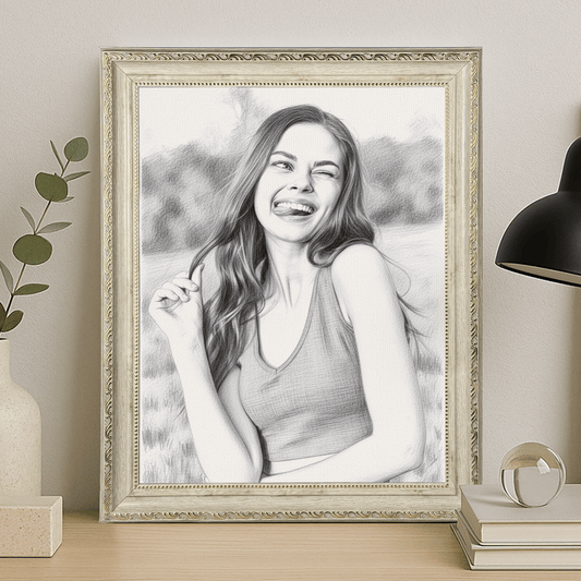 Szkic kobiety - portret na płótnie dla niej - Emmygift.pl