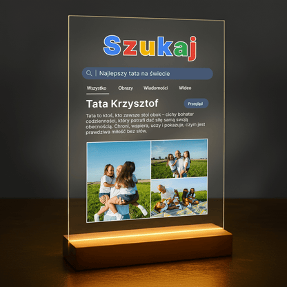 Tata zdjęcia + tekst - druk na szkle akrylowym dla taty - Emmygift.pl