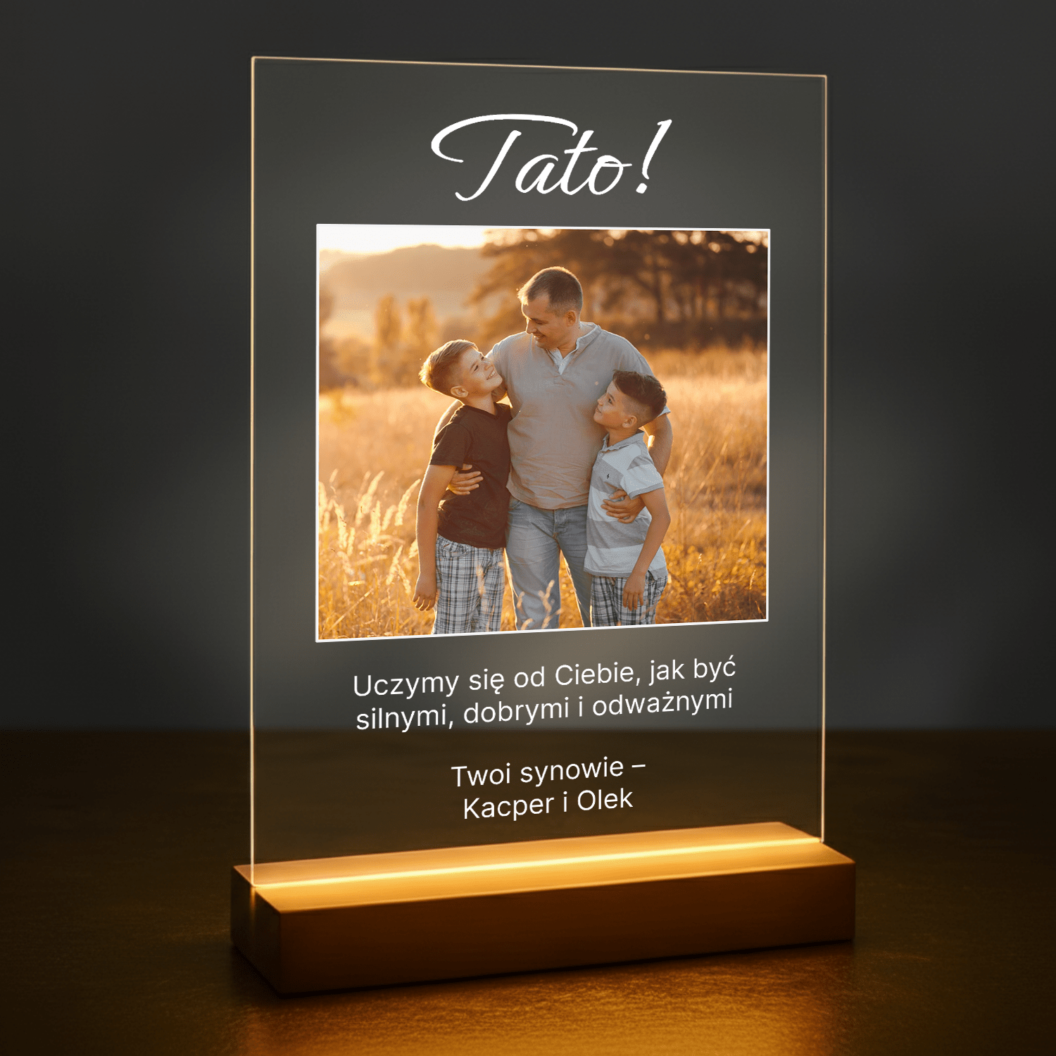 Tato! - druk na szkle akrylowym dla taty - Emmygift.pl