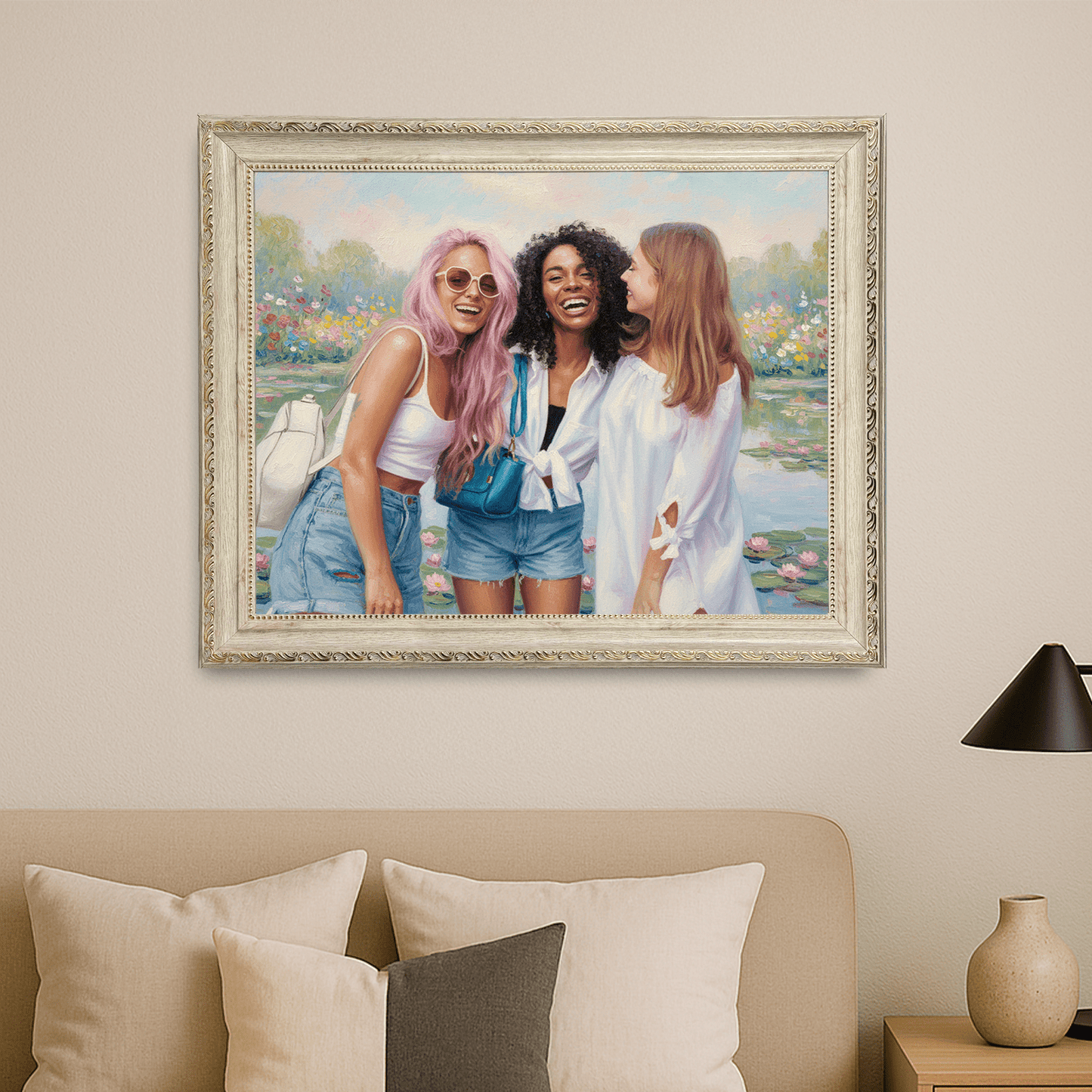 Trzy najlepsze przyjaciółki - portret na płótnie dla przyjaciółki - Emmygift.pl