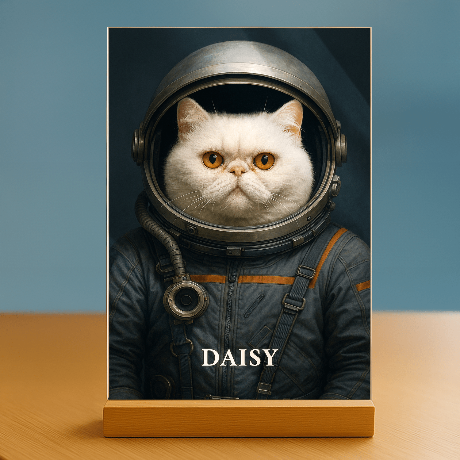 Twój Kot w Kosmosie – Elegancki Portret na Szkle - Emmygift.pl