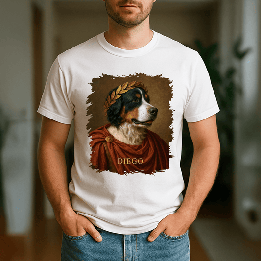 Twój pies jako Juliusz Cezar - koszulka męska z nadrukiem dla miłośnika psów - Emmygift.pl