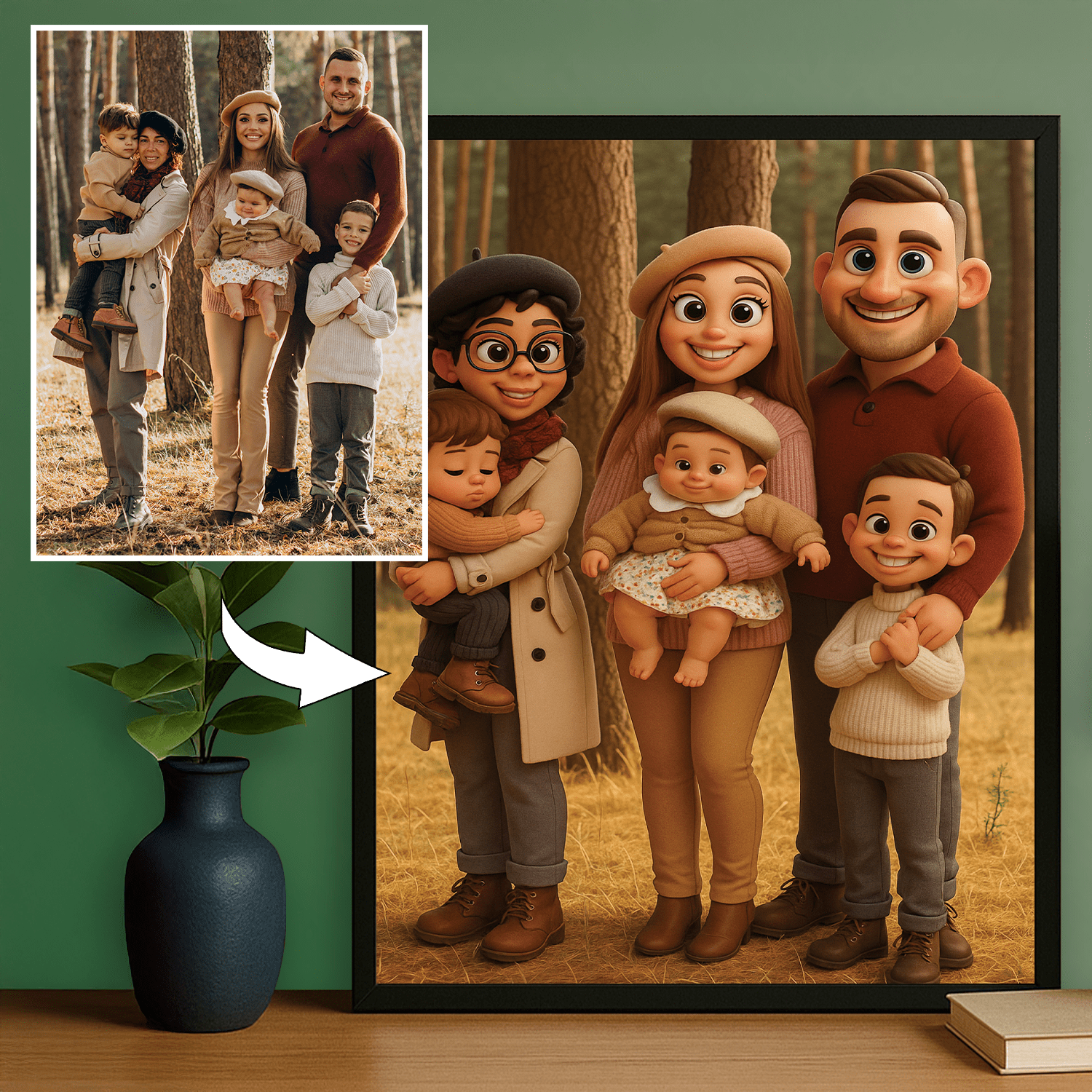 Twoja rodzina w stylu 3D - portret na plakacie dla rodziców - Emmygift.pl