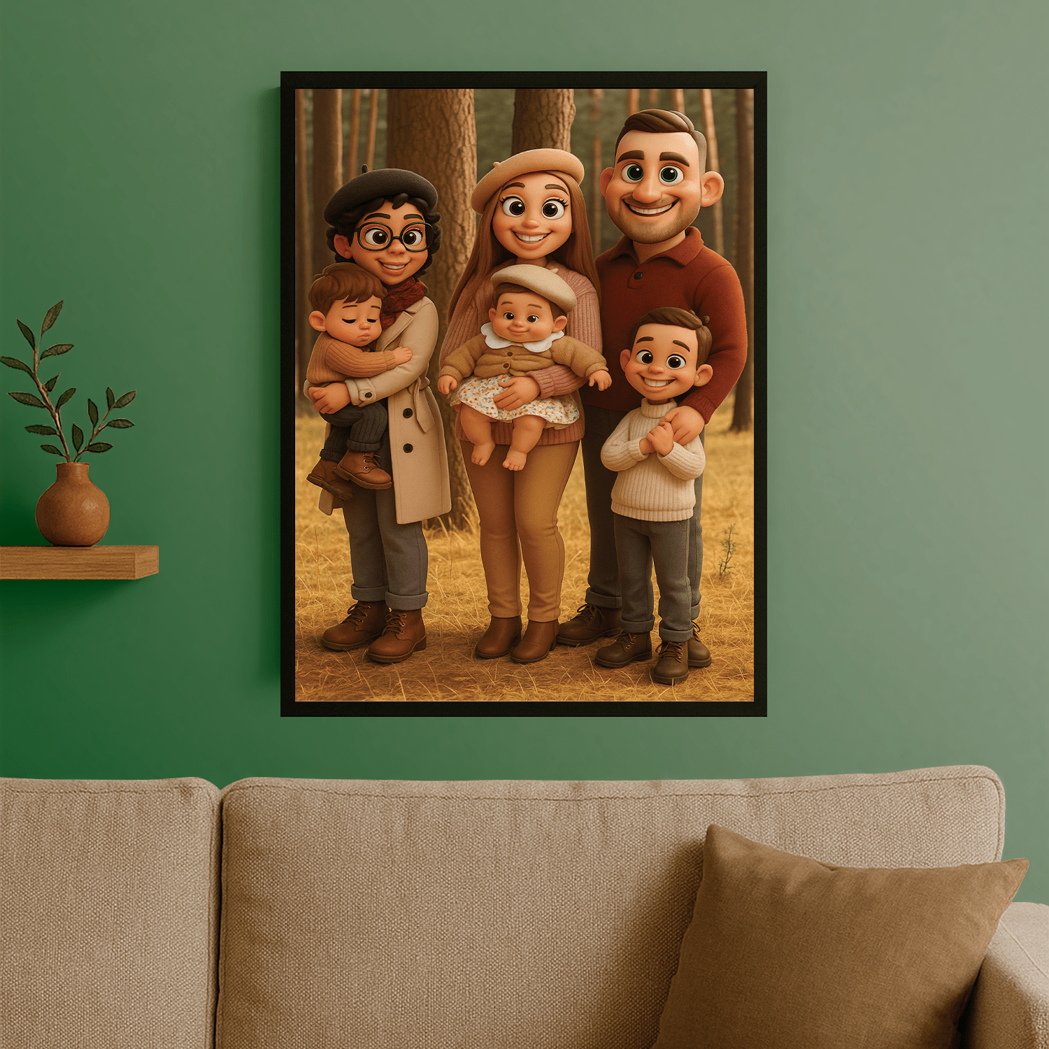 Twoja rodzina w stylu 3D - portret na plakacie dla rodziców - Emmygift.pl