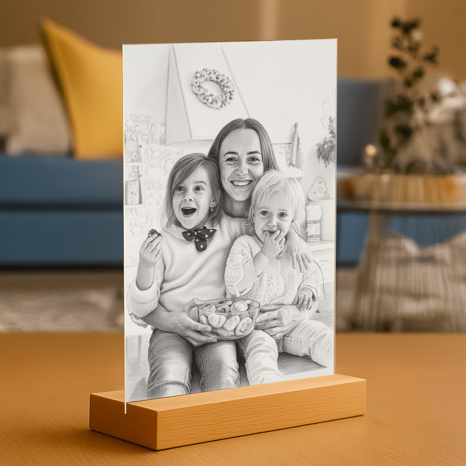Twoje zdjęcie jako stylowy szkic – Wydruk na szkle akrylowym z artystyczną duszą - Emmygift.pl