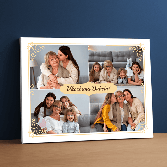 Ukochana Babcia! - kolaż na płótnie dla babci - Emmygift.pl