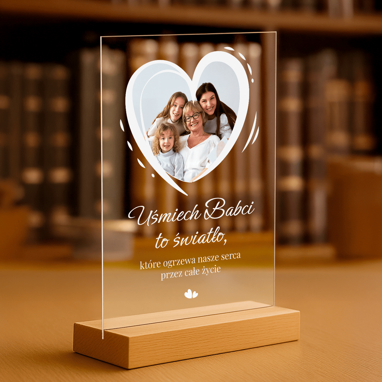 Uśmiech babci - personalizowany druk na szkle dla babci - Emmygift.pl