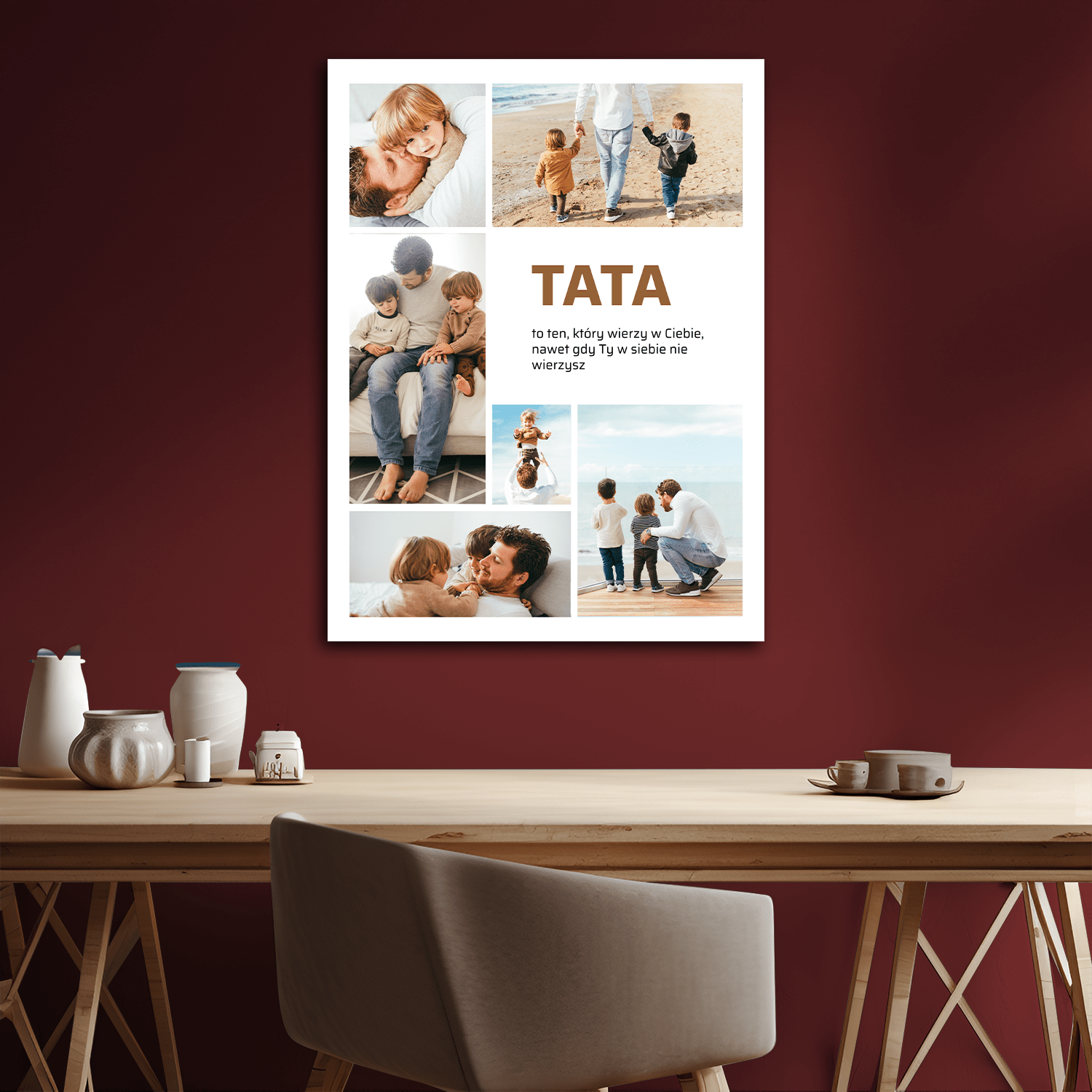 Kolaż 6 zdjęć + cytat - personalizowany druk na płótnie - Emmygift.pl