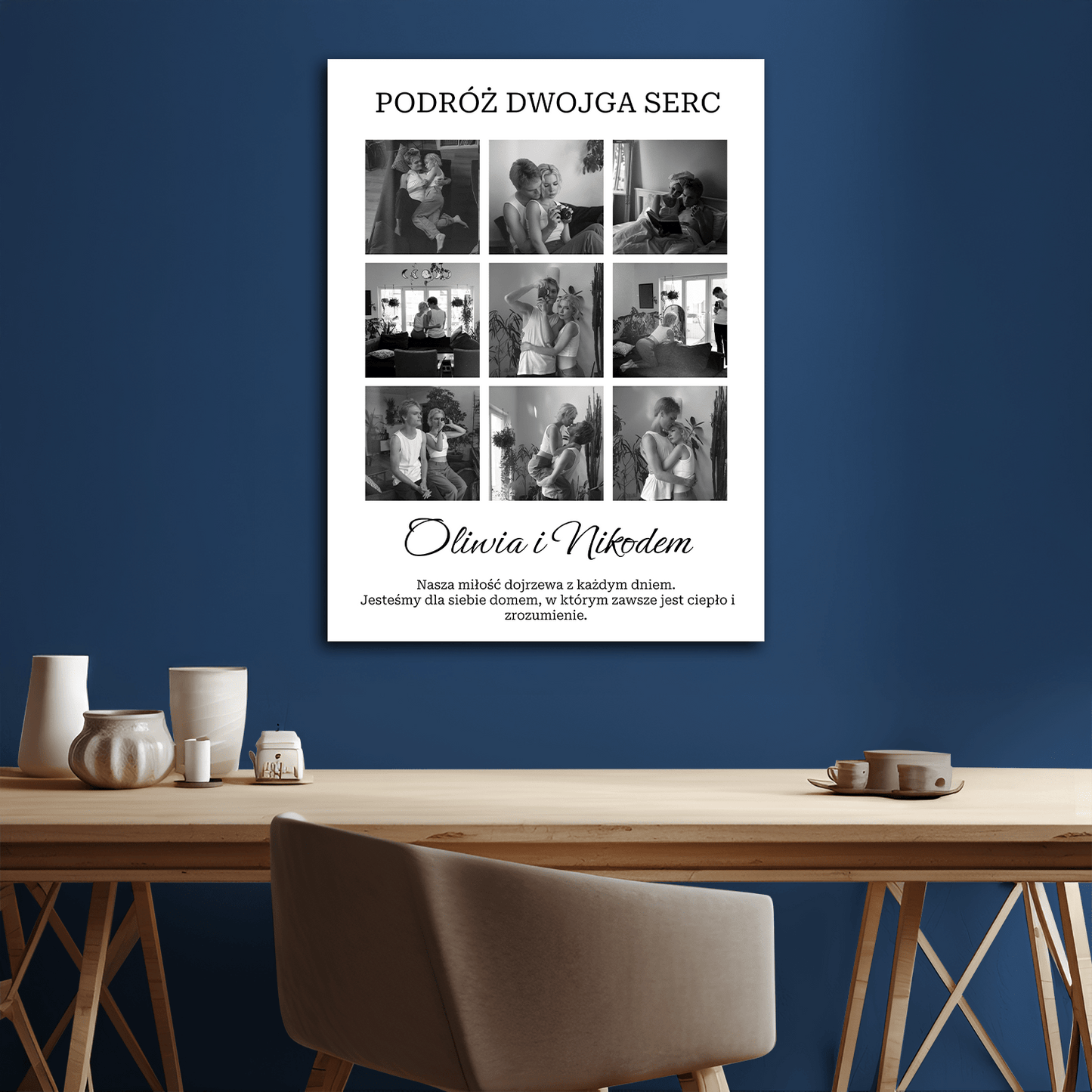 Podróż dwojga serc - personalizowany druk na płótnie - Emmygift.pl