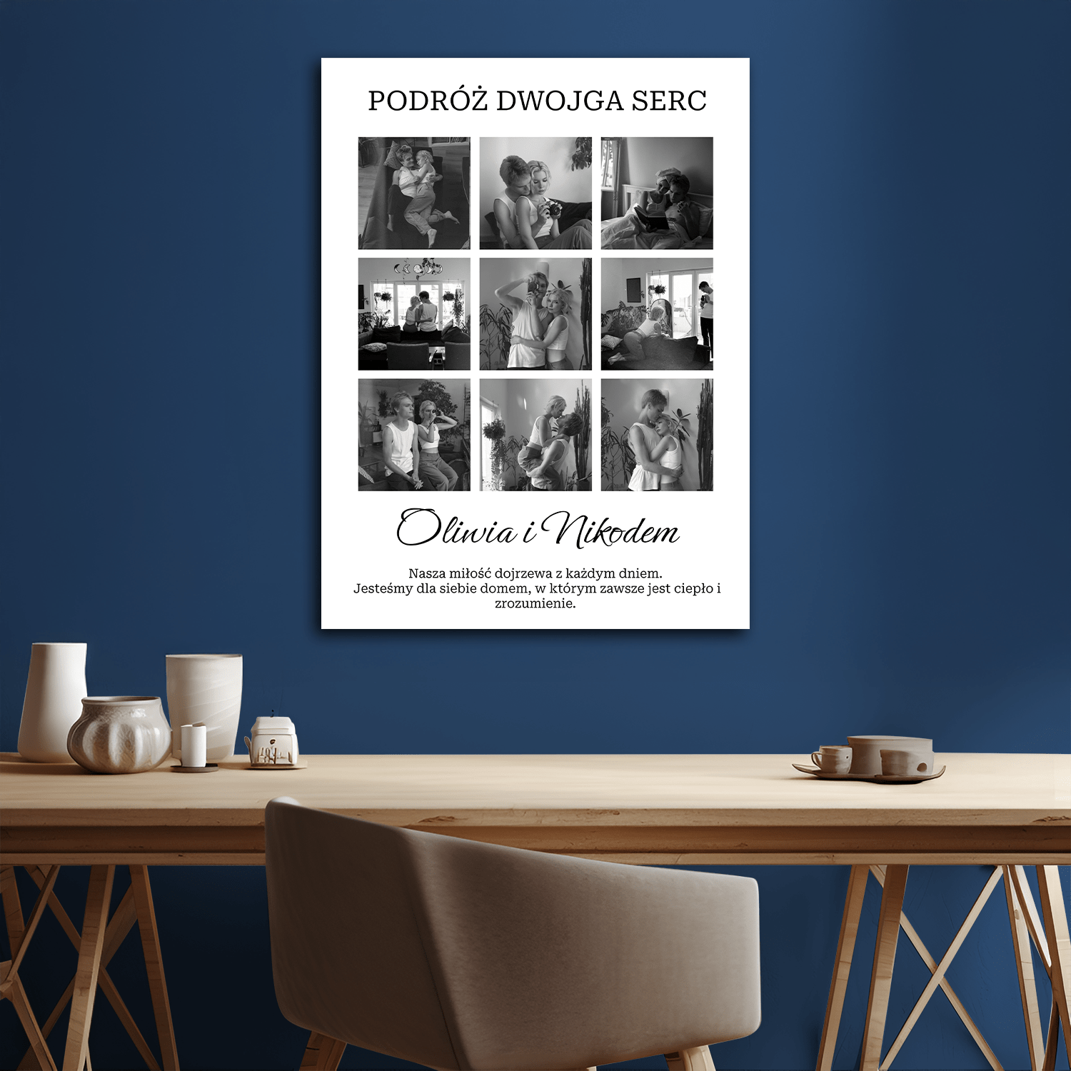 Podróż dwojga serc - personalizowany druk na płótnie - Emmygift.pl