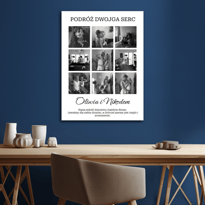 Podróż dwojga serc - personalizowany druk na płótnie - Emmygift.pl