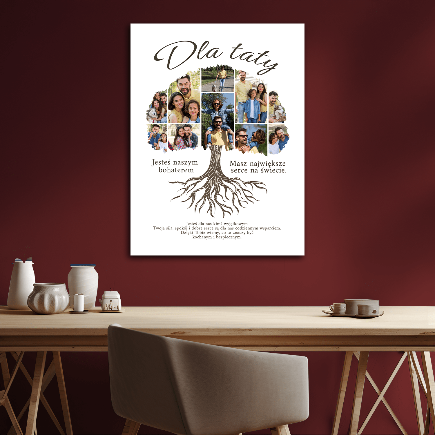 Drzewo fotokolaż - personalizowany druk na płótnie - Emmygift.pl