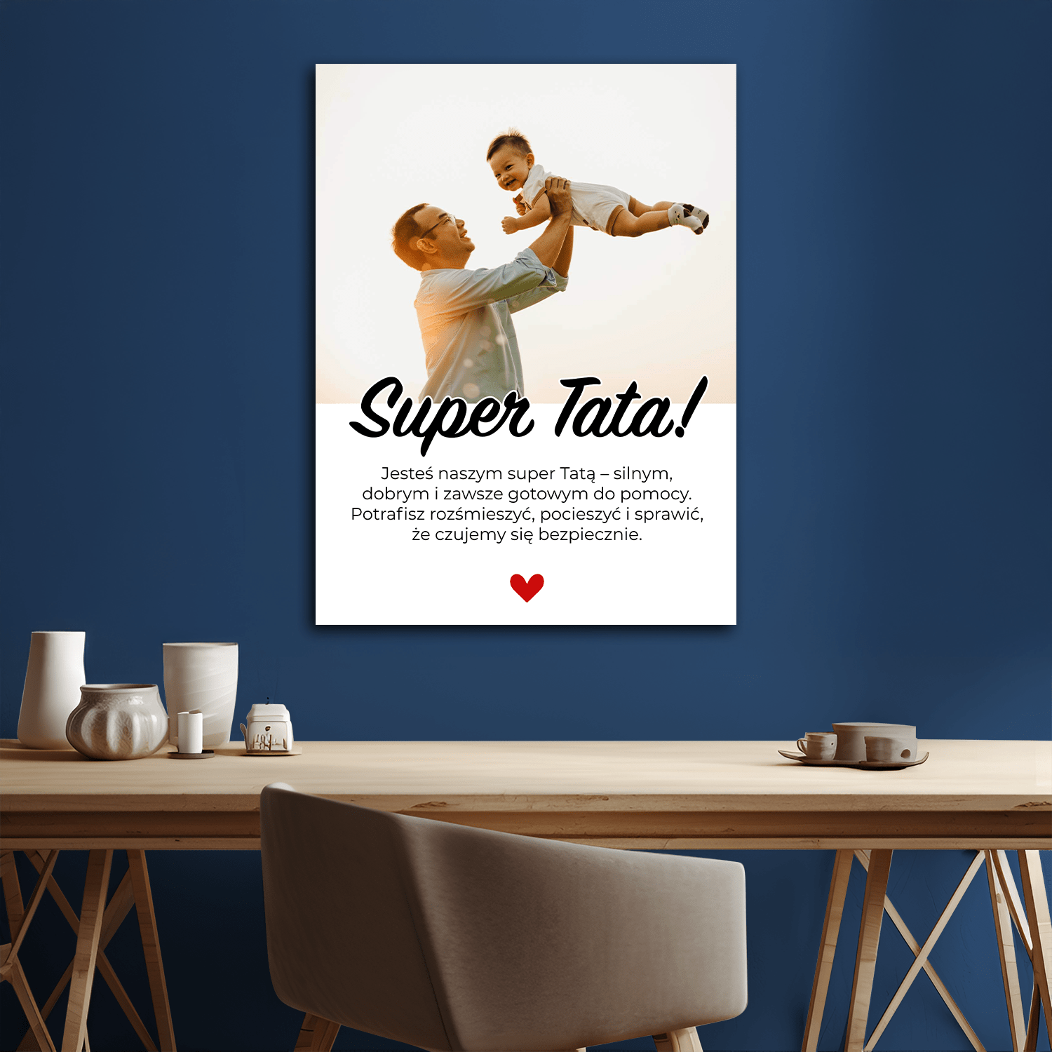 Super Tata! - personalizowany druk na płótnie - Emmygift.pl