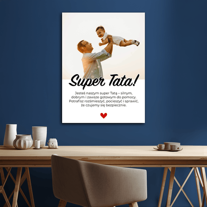 Super Tata! - personalizowany druk na płótnie - Emmygift.pl