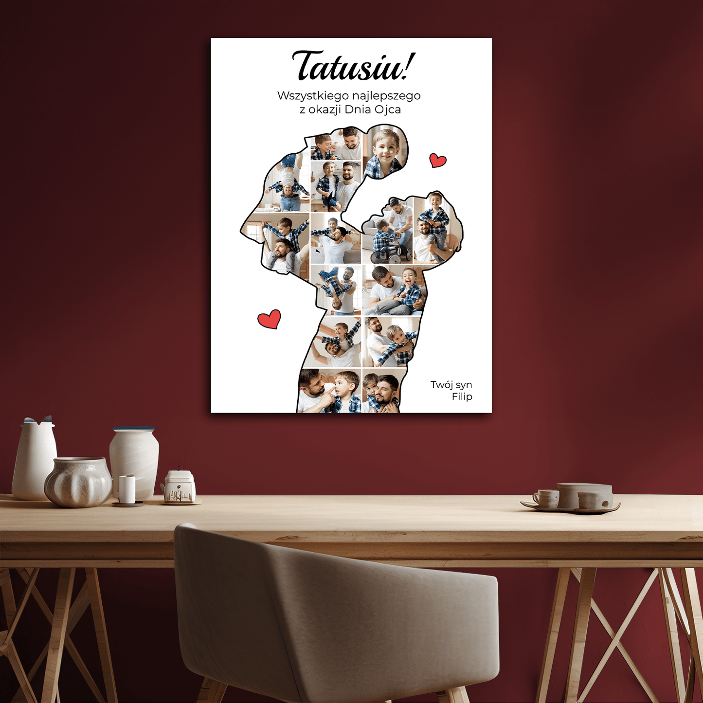 Życzenia na Dzień Ojca - personalizowany druk na płótnie - Emmygift.pl
