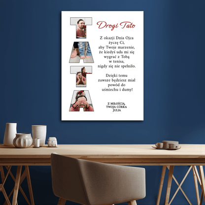 Drogi tato - personalizowany druk na płótnie - Emmygift.pl