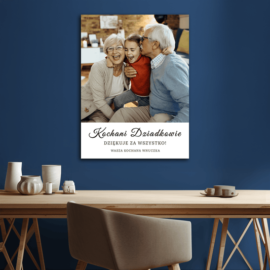 Dziękujemy za wszystko! - personalizowany druk na płótnie dla dziadków - Emmygift.pl