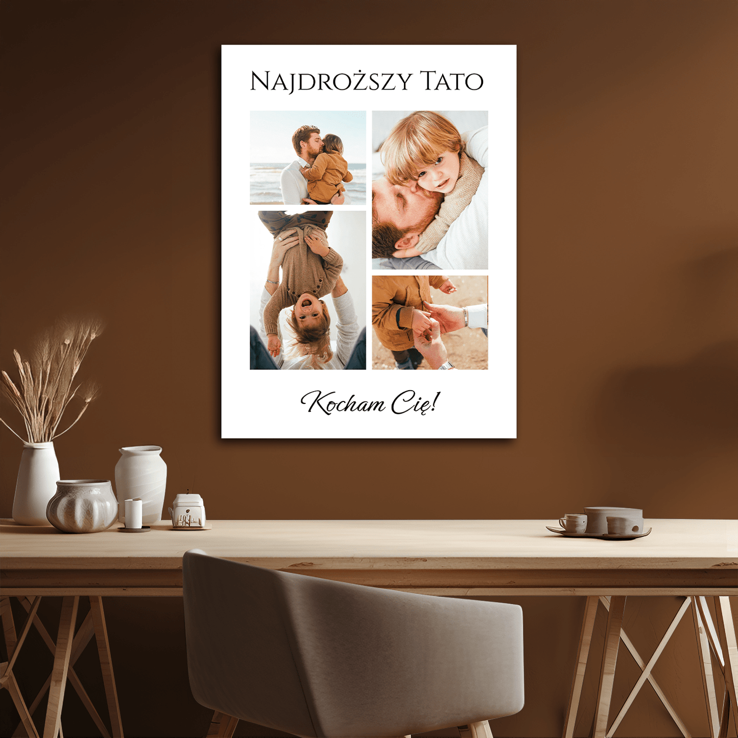 Najdroższy tato kolaż - personalizowany druk na płótnie - Emmygift.pl