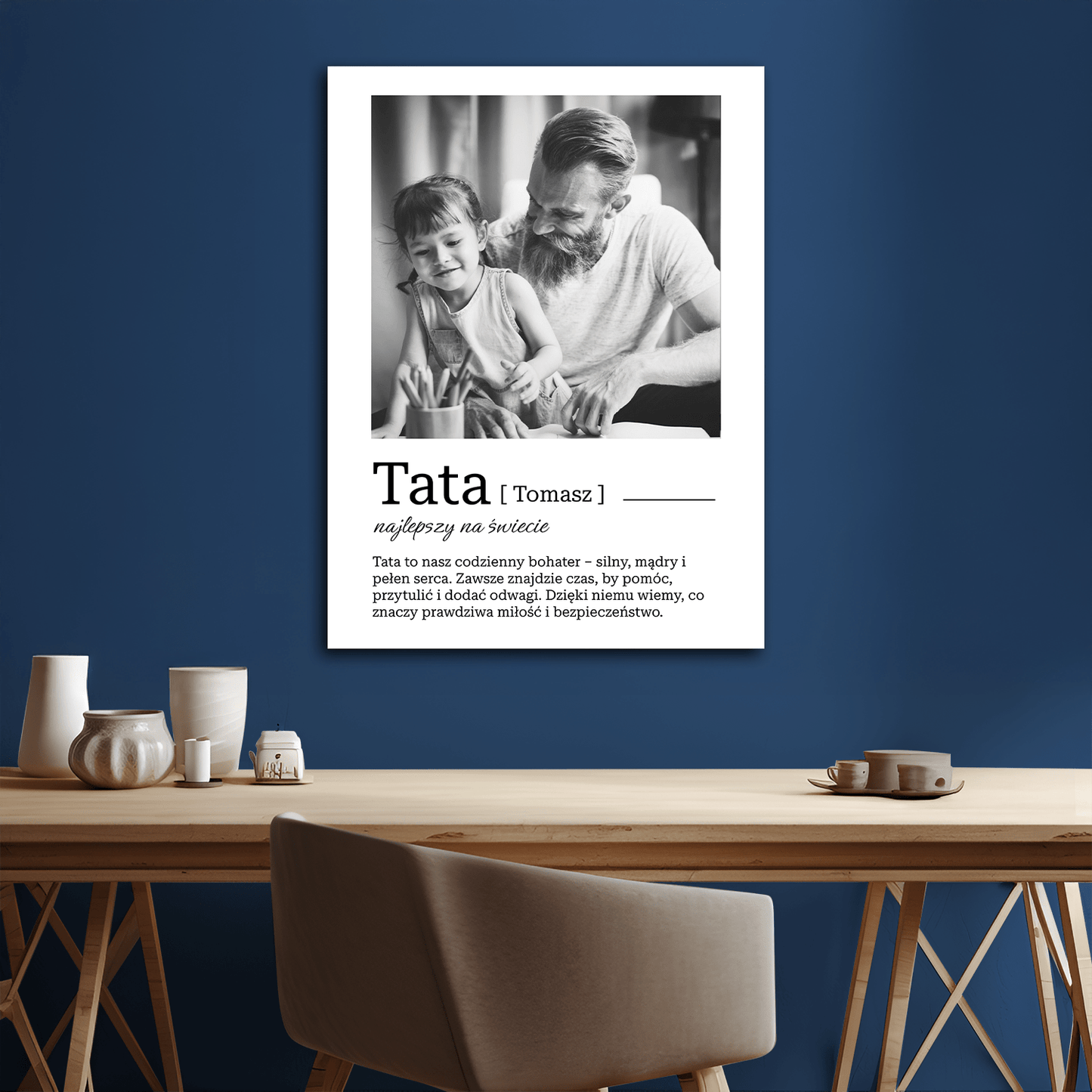 Tata jak bohater - personalizowany druk na płótnie - Emmygift.pl