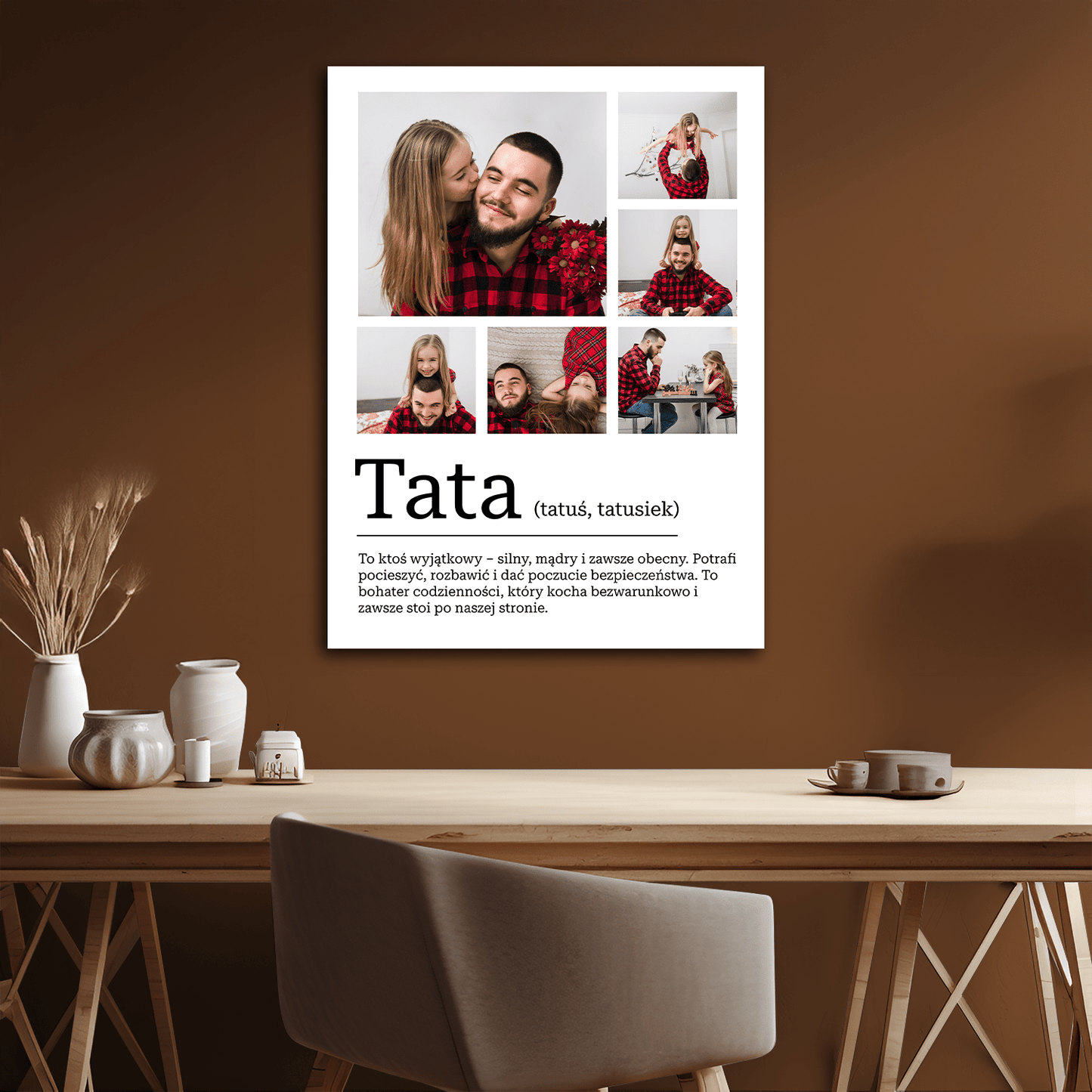 Definicja słowa tata - personalizowany druk na płótnie - Emmygift.pl