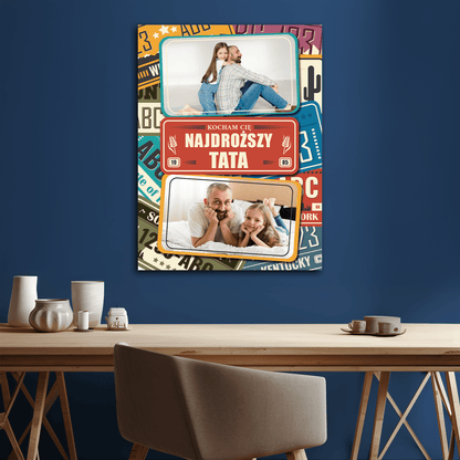 Najdroższy tata - personalizowany druk na płótnie - Emmygift.pl