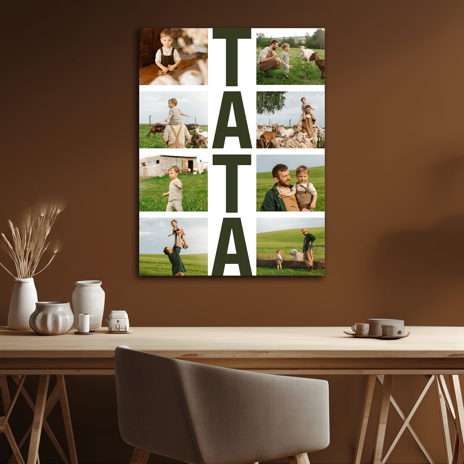 Fotokolaż tata - personalizowany druk na płótnie - Emmygift.pl