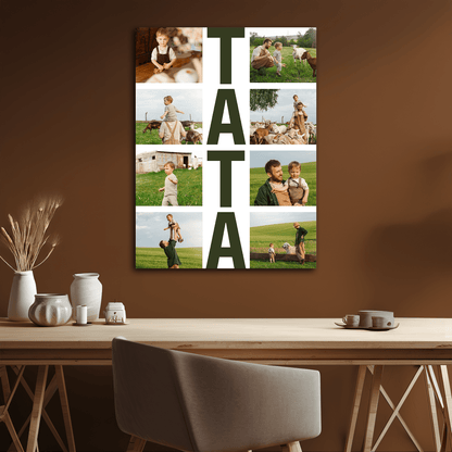 Fotokolaż tata - personalizowany druk na płótnie - Emmygift.pl