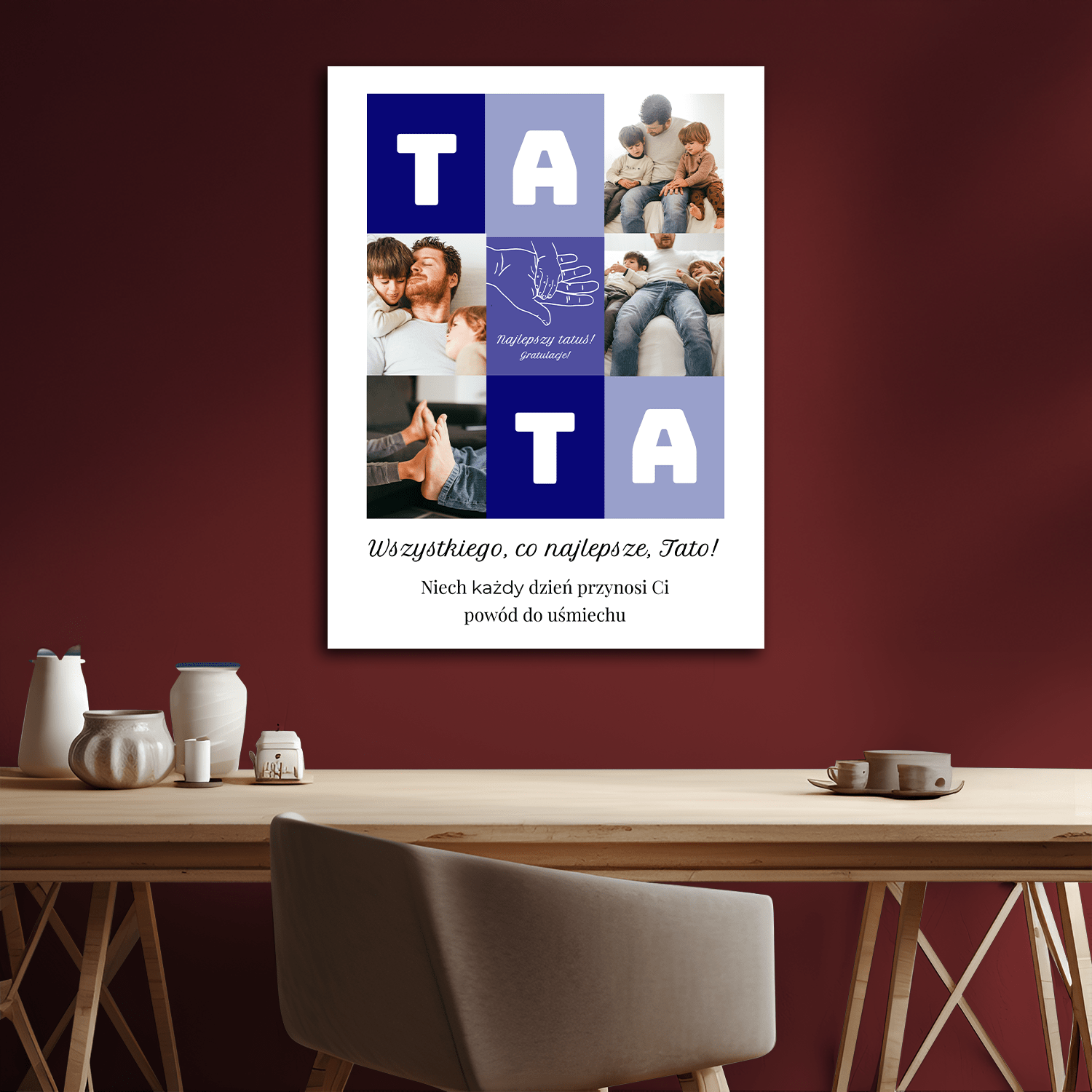 Wszystkiego, co najlepsze, Tato! - personalizowany druk na płótnie - Emmygift.pl