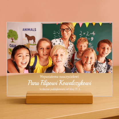 Podziękowania od uczniów - personalizowany druk na szkle dla nauczyciela - Emmygift.pl
