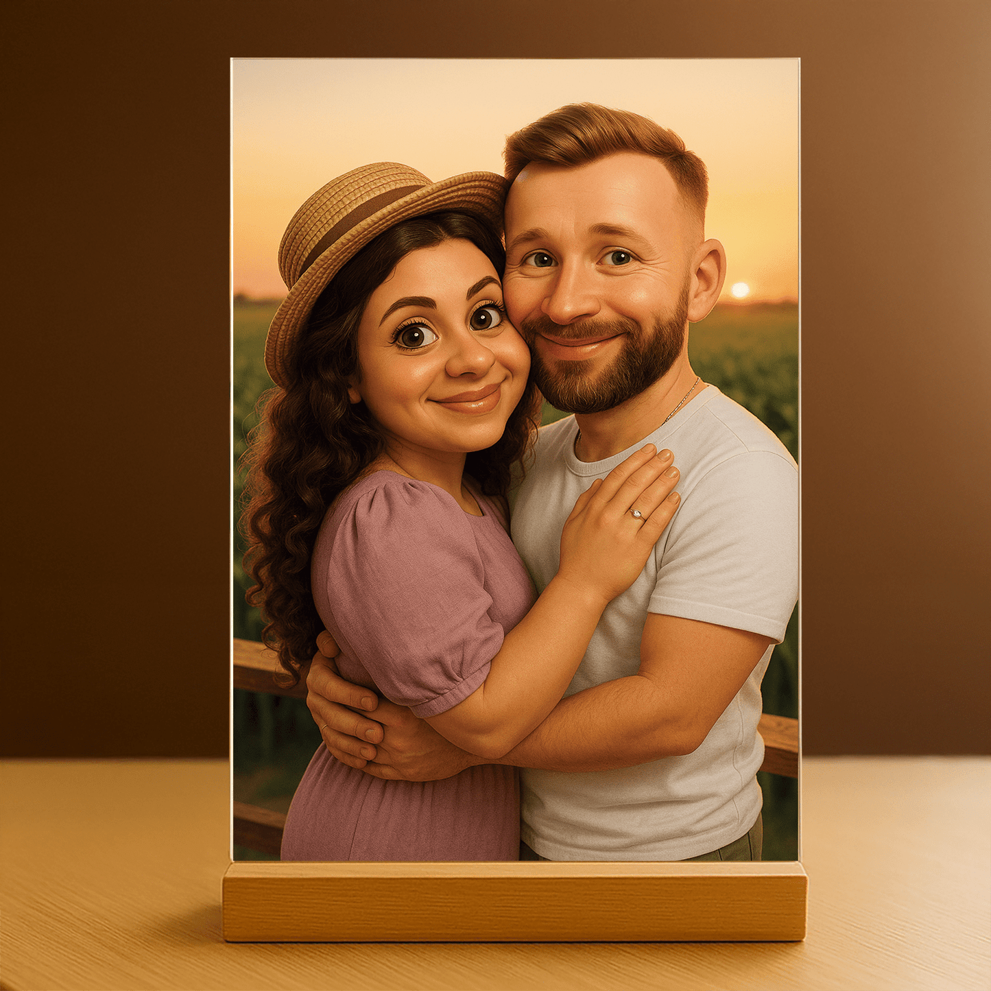 Wasza bajkowa historia - portret na szkle dla pary - Emmygift.pl