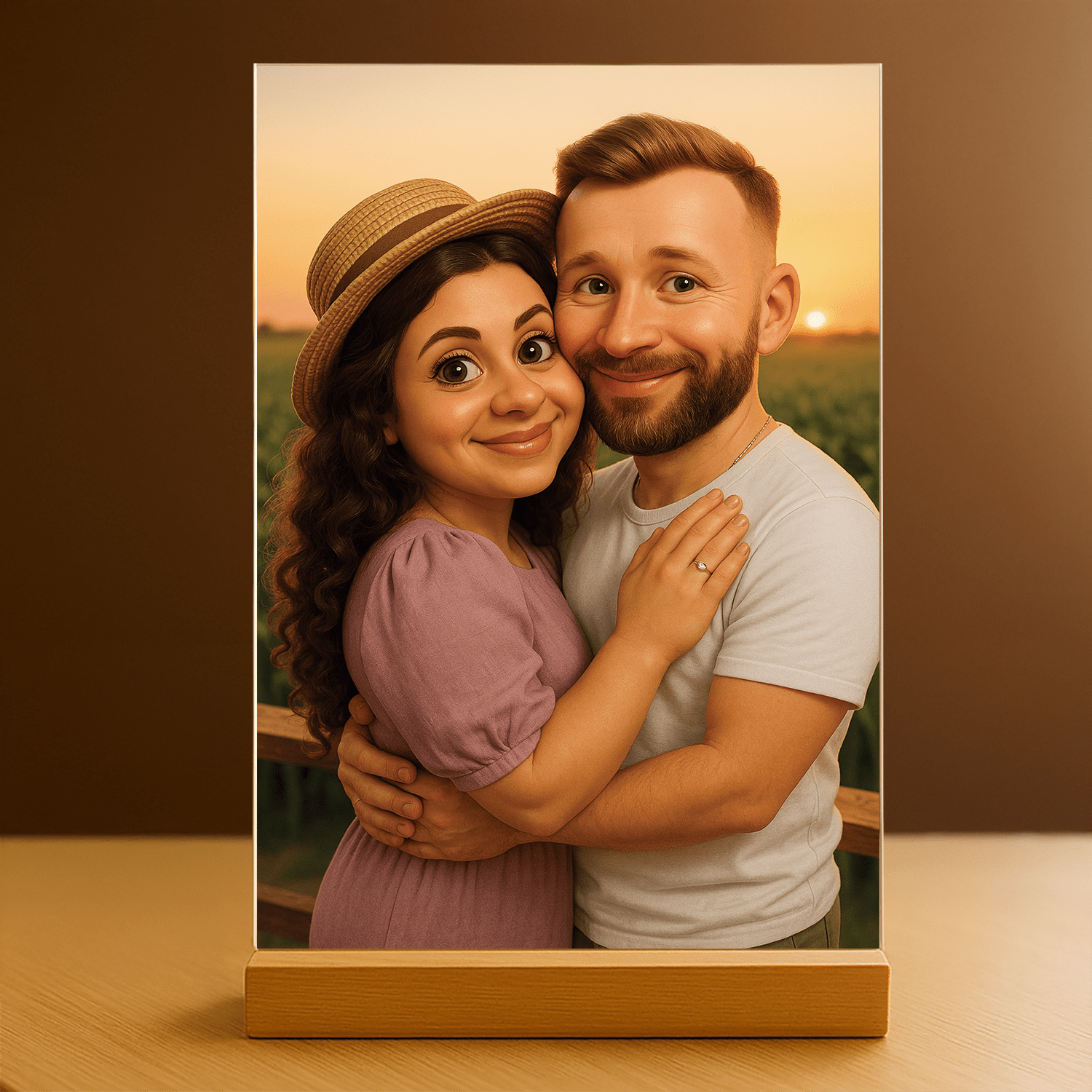 Wasza bajkowa historia - portret na szkle dla pary - Emmygift.pl