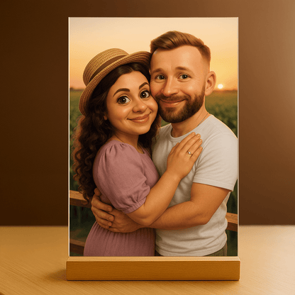 Wasza bajkowa historia - portret na szkle dla pary - Emmygift.pl
