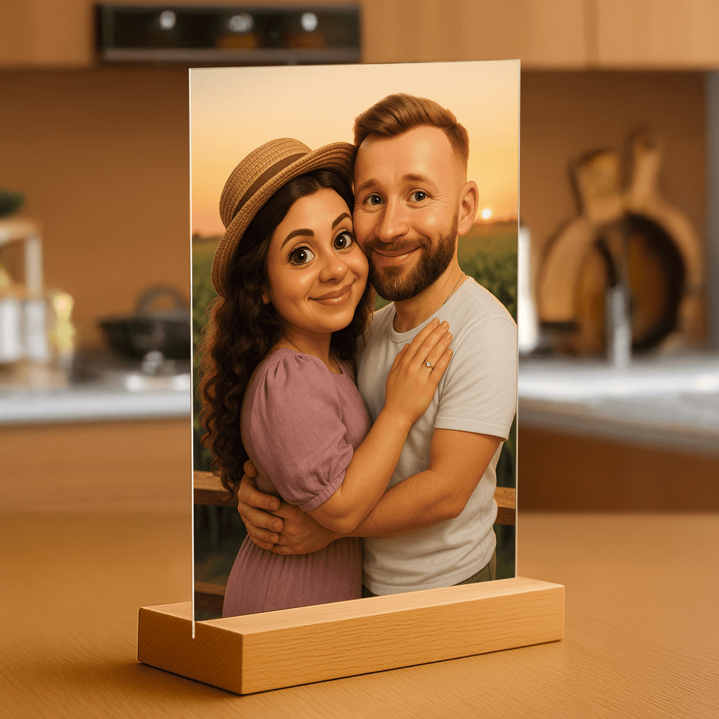 Wasza bajkowa historia - portret na szkle dla pary - Emmygift.pl