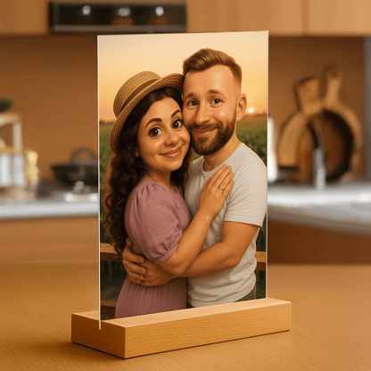 Wasza bajkowa historia - portret na szkle dla pary - Emmygift.pl