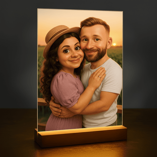 Wasza bajkowa historia - portret na szkle dla pary - Emmygift.pl