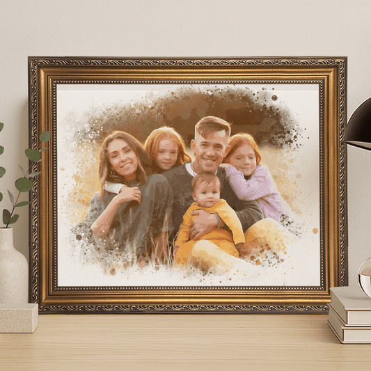 Wasza rodzinna chwila - portret na płótnie dla rodziców - Emmygift.pl