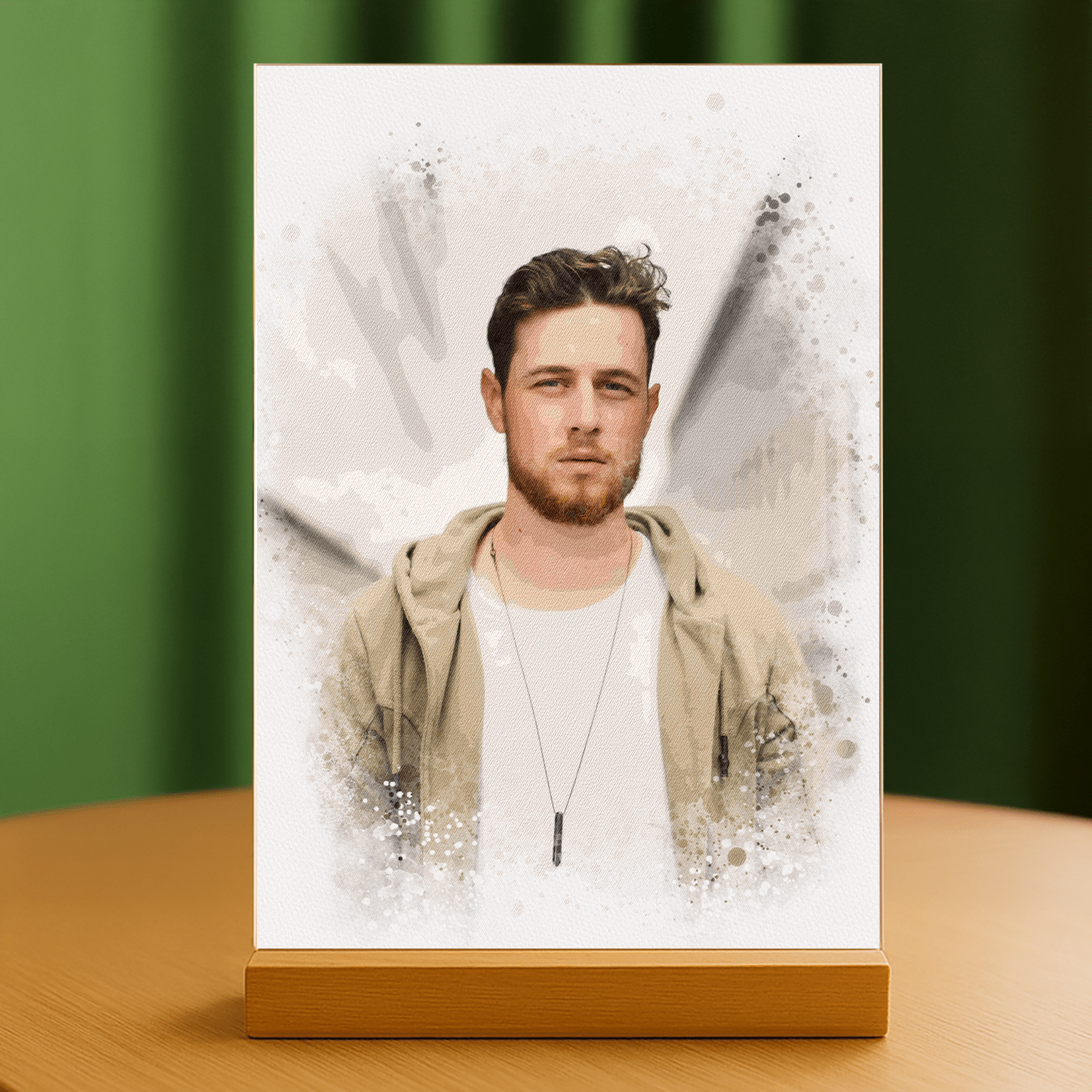 Watercolor Man - portret na szkle akrylowym dla niego - Emmygift.pl