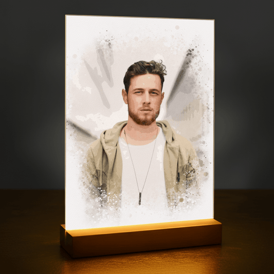 Watercolor Man - portret na szkle akrylowym dla niego - Emmygift.pl