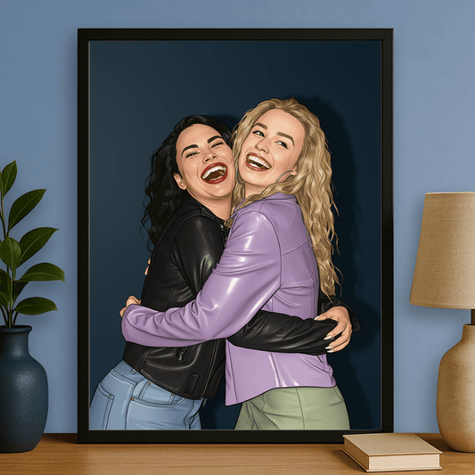 Wspólny portret przyjaciółek - portret na plakacie dla przyjaciółki - Emmygift.pl