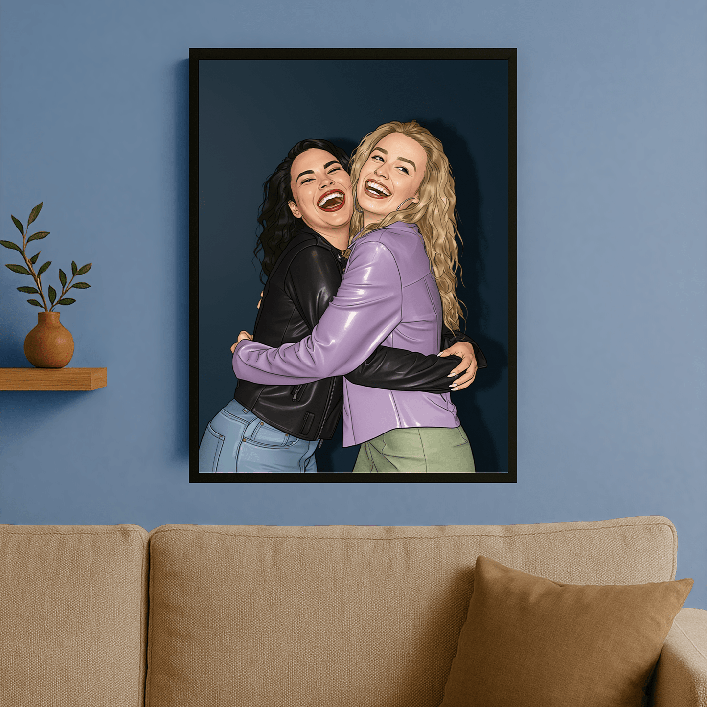 Wspólny portret przyjaciółek - portret na plakacie dla przyjaciółki - Emmygift.pl
