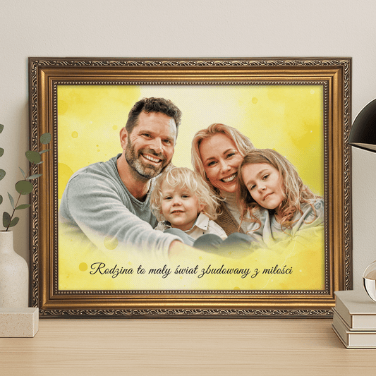 Wspólny portret rodzinny - personalizowany obraz na płótnie dla rodziców - Emmygift.pl