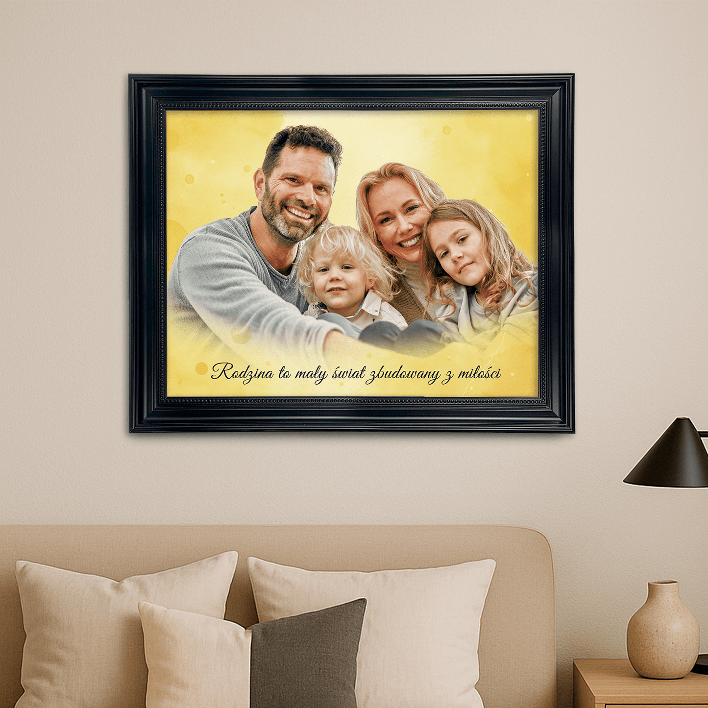 Wspólny portret rodzinny - personalizowany obraz na płótnie dla rodziców - Emmygift.pl