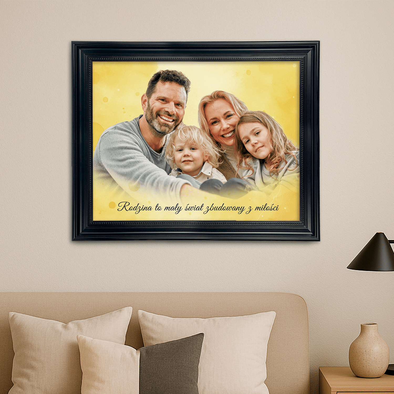 Wspólny portret rodzinny - personalizowany obraz na płótnie dla rodziców - Emmygift.pl