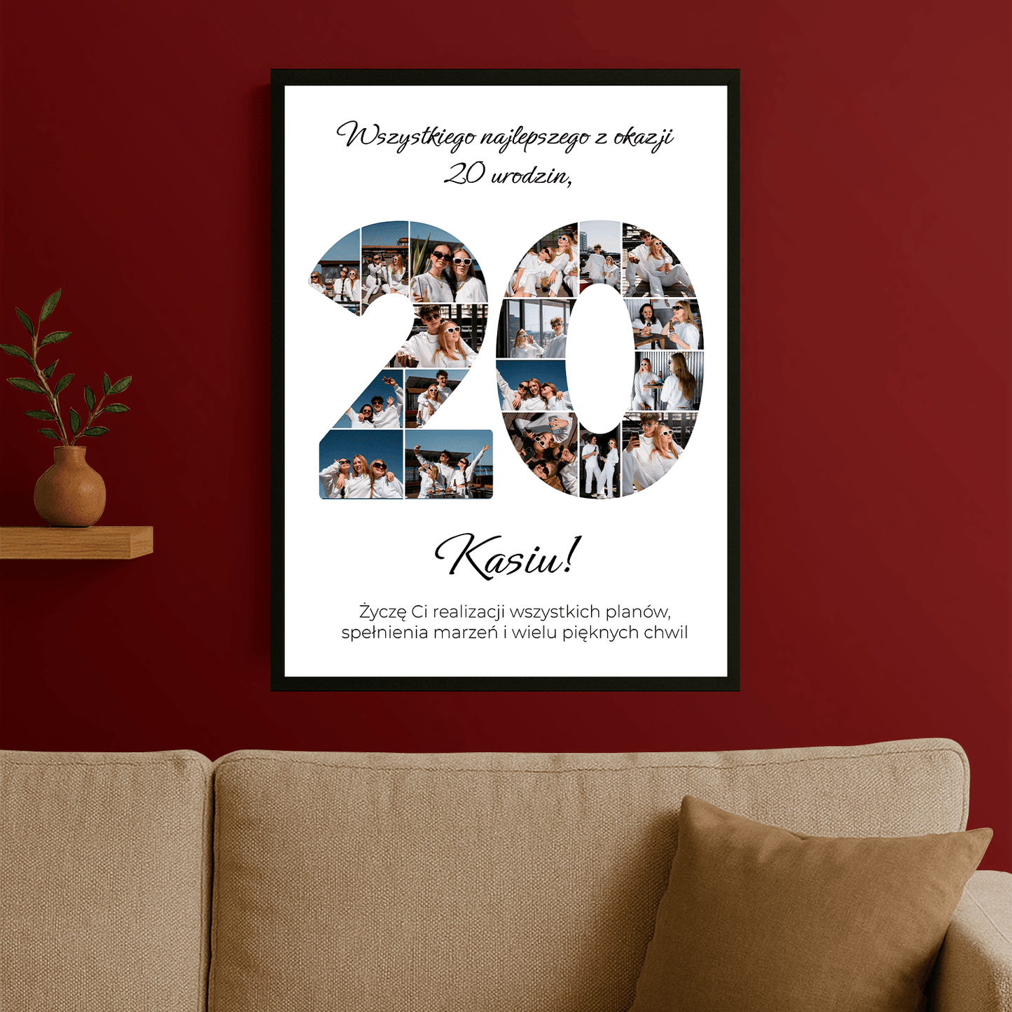 Wszystkiego najlepszego na 20 urodziny - personalizowany plakat dla niej - Emmygift.pl