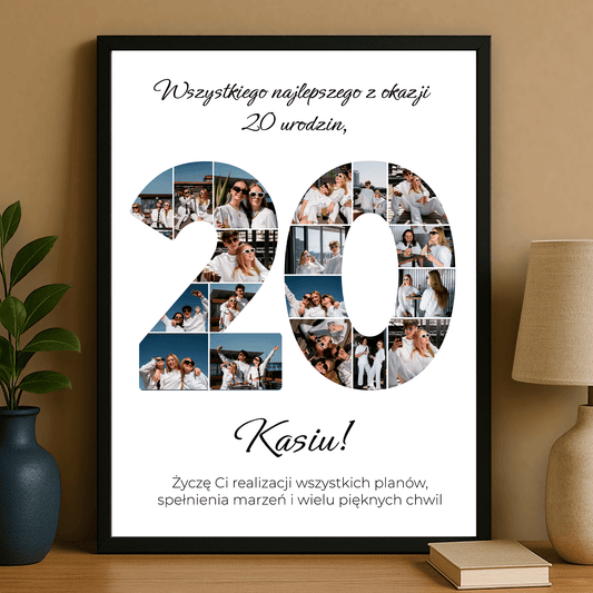 Wszystkiego najlepszego na 20 urodziny - personalizowany plakat dla niej - Emmygift.pl