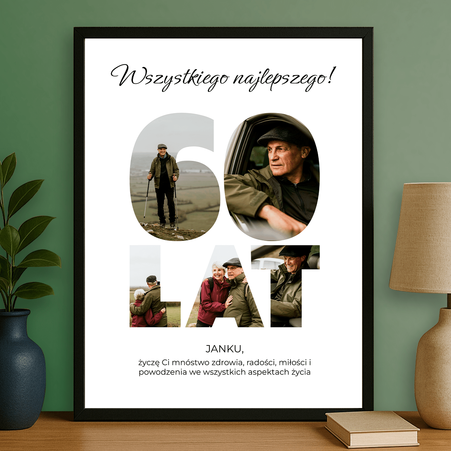 Wszystkiego najlepszego na 60. - plakat personalizowany dla mężczyzny - Emmygift.pl