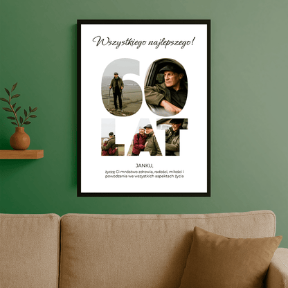 Wszystkiego najlepszego na 60. - plakat personalizowany dla mężczyzny - Emmygift.pl