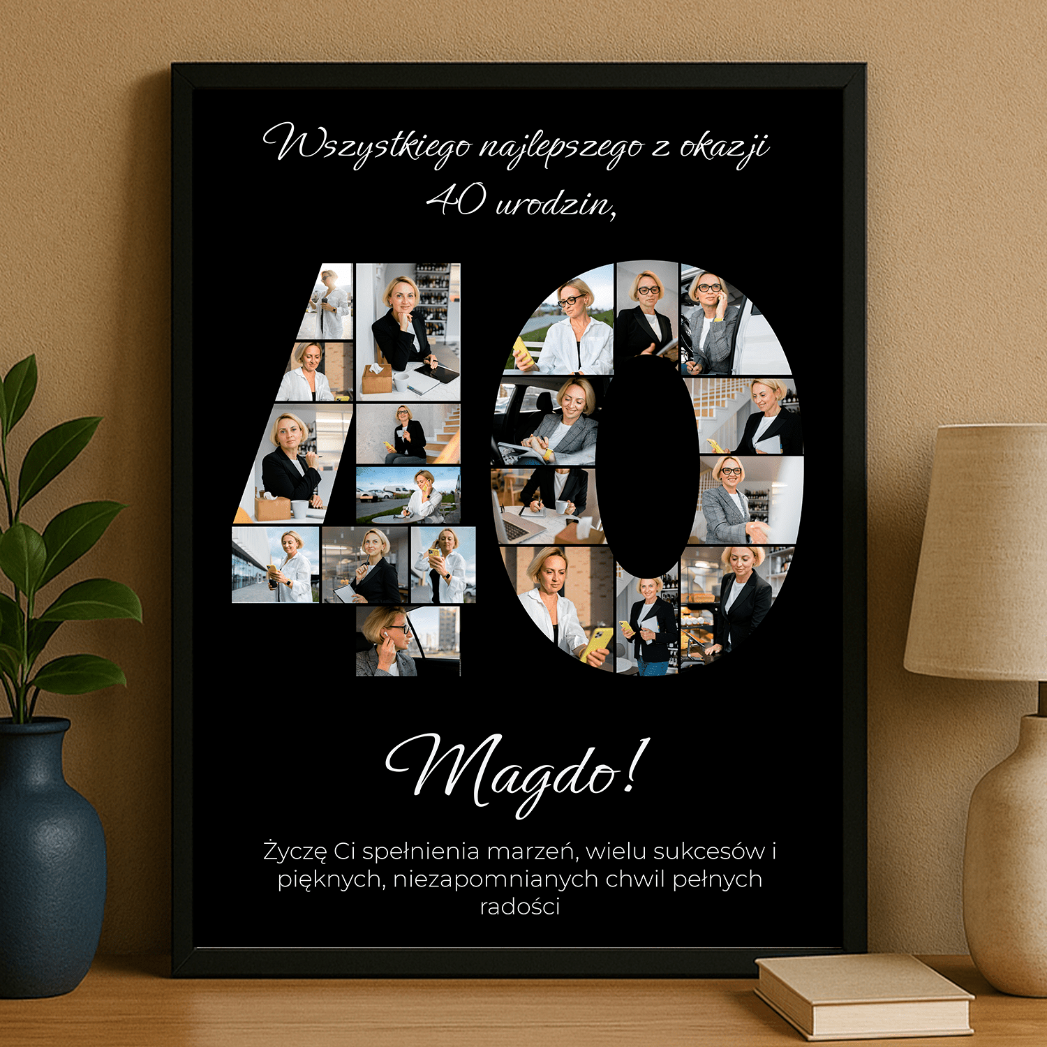 Wszystkiego najlepszego z okazji 40. - personalizowany plakat dla kobiety - Emmygift.pl